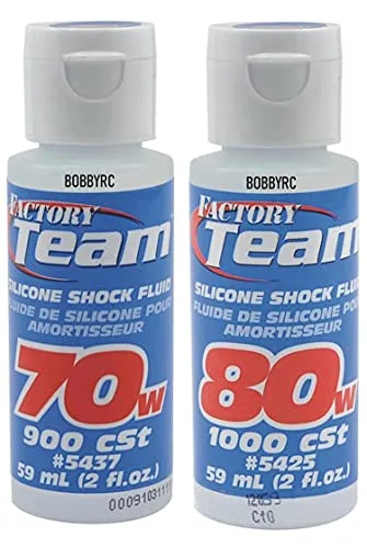Team Associated 70 and 80 Weight Silicone Shock Oil Fluid 2 Pack for RC Crawler Performance