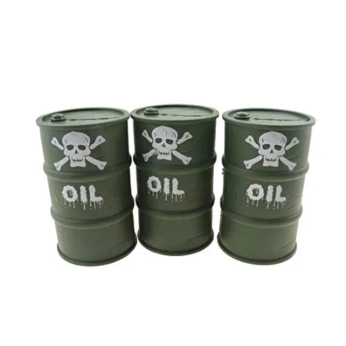 Huwaimi Plastic Mini Simulation RC Fuel Tanks Gas Barrel for 1/10 Scale RC Cars and 6 Inch Action Figures Set of 3 Green