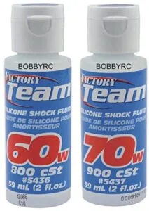 Team Associated RC Car Fuel Bottle Combo 70WT and 60WT Shock Oil for LOSI ARRMA HPI AXIAL Includes CHICAGOLAND RC Coupon