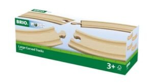 BRIO World RC Cola Train Set Large Curved Wooden Tracks 4 Piece Toy Train Extension Compatible with All BRIO Railway Toys Safety Tested for Kids Ages 3 and Up