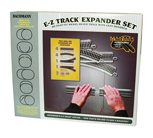 Bachmann Trains SnapFit EZ TRACK LAYOUT EXPANDER SET for RC Boat Layout Nickel Silver Rail Grey Roadbed HO Scale Medium