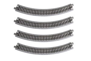 Kato USA RC Crane Model Train Unitrack 249mm 9 3/4 Inch Radius 45 Degree Curve Track 4 Piece Set