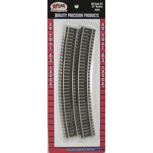 Atlas HO Scale RC Car Model Train Track Code 83 22 Inch Radius Curve 6 Pack