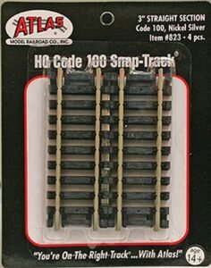 Atlas Code 100 Nickel Silver 3 Inch Straight Snap Track for HO Scale RC Truck Layouts