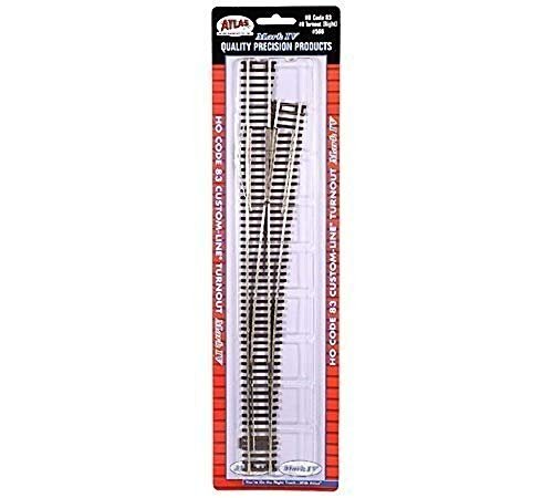 Atlas Trains HO Scale Code 83 Nickel Silver 8 Custom Line Turnout Right Hand RC Code Meaning