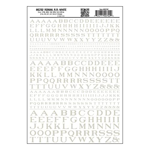 Woodland Scenics MG702 Roman RC Helicopter Letters White 1/16 to 5 16 WOOU0702