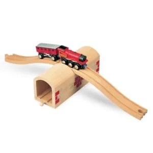Maxim Enterprise Inc RC Car and Track Set Premium Wooden Over Under Tunnel Bridge Compatible with Major Brands