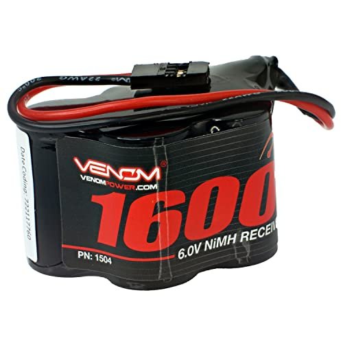 Venom Power Burrito Mattress RC Willey 5S 1600mAh 6V Receiver NiMH RC Car Battery Universal Plug Adapter Receiver System Compatible with Deans Traxxas and EC3 Plug Types