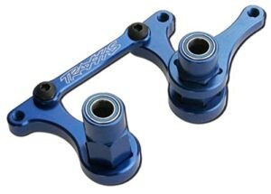 Traxxas 3743A Blue Aluminum Steering Bell Cranks for RC Car Steering Wheel and Pedals Compatible with Rustler Stampede Slash and Bandit
