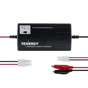 Tenergy Universal RC Battery Charger for NiMH NiCd 6V to 12V Battery Packs 2A Charger Compatible with Tamiya Mini Tamiya Alligator Clips Connectors 01025