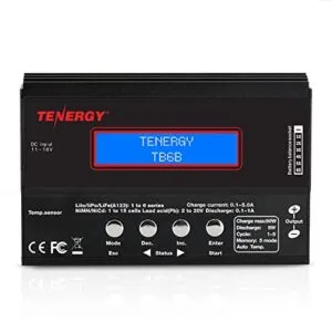 Tenergy TB6AB RC Battery Charger Power Supply for NiMH NiCD LiPO LiFe Packs with LCD Display and Multiple Connectors