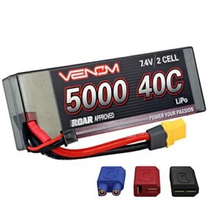Dyna Sport 1500 RC Battery Venom Sport Power 40C 2S 5000mAh 7.4V LiPo Roar Approved with Universal Plug