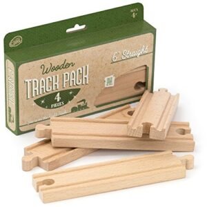 Conductor Carl Wood Drift Track RC Train Expansion Pack 6 Inch Straight Tracks Pack of 4