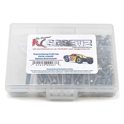 RC Screwz Stainless Steel Screw Kit for Losi 22 SCT 2WD RCZLOS067