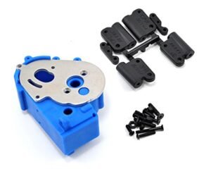 RPM Hybrid RC Plane Gearbox Housing and Rear Mounts for Traxxas 2WD Electric Blue
