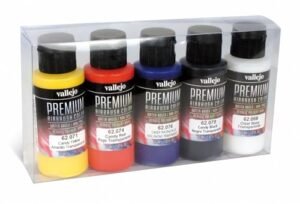 Vallejo Premium Candy Colors Set 5 Bottles x 60 ml Water Based Acrylic Paint for Junior 60 RC Plane Customization
