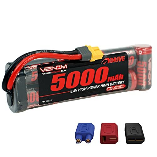 Venom Drive Series 7S 5000mAh 8.4V NiMH Battery Compatible with Champion Spark Plug RC 12 YX Includes Universal Plug System