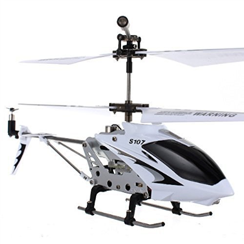 Syma S107 3 Channel RC Helicopter with Gyro for Stable Flight White and Silver