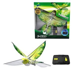 MUKIKIM eBird Green Parrot RC Flying Wings Drone Toy with USB Rechargeable Battery for Indoor Outdoor Play
