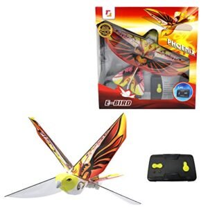 MUKIKIM eBird Orange Phoenix RC Bird Flapping Wings Drone Toy for Kids Indoor Outdoor Flying USB Rechargeable Remote Control