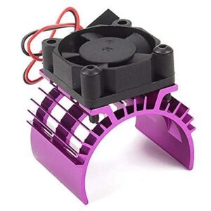 Hobbypower Alloy Heatsink with 5V Cooling Fan Compatible with Racerstar 540 Brushed RC Car Motor 540 3650 Size Purple