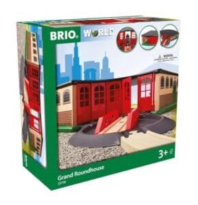 BRIO World 33736 Grand Roundhouse Ultimate Train Set Accessory with RC Switch for Lights Accommodates 5 Trains Rotating Switch Turntable Compatible with All Railway Toys Perfect for Kids Ages 3 Plus