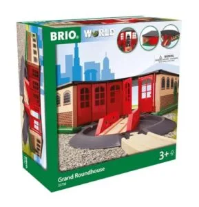 BRIO World 33736 Grand Roundhouse Ultimate Train Set Accessory with RC Switch for Lights Accommodates 5 Trains Rotating Switch Turntable Compatible with All Railway Toys Perfect for Kids Ages 3 Plus