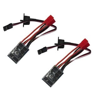 Hobbypower Rc 10a Brushed ESC Motor Speed Controller for Princess Rc Boat 1/16 18 24 Car Boat Tank Without Brake Pack of 2 Pcs