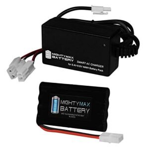 Mighty Max Battery 9.6V 2000mAh NiMh Replacement Battery Pack for RC Lawn Mower Plans and Nikko RC Cars with Smart Charger