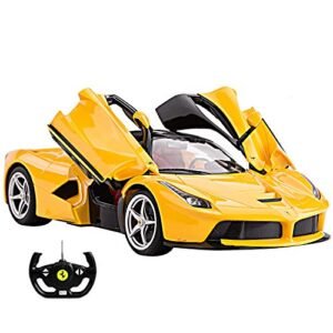 FMTStore 1 14 Scale Ferrari LaFerrari Radio Remote Control Model Car R C RTR with Open Doors in Yellow
