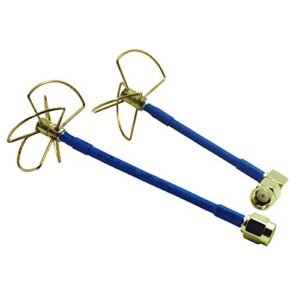 Anbee 2pcs FPV 5.8Ghz Circular Polarized Clover Leaf Antenna High Gain Aerial Set for RC Cars RP SMA Male Plug