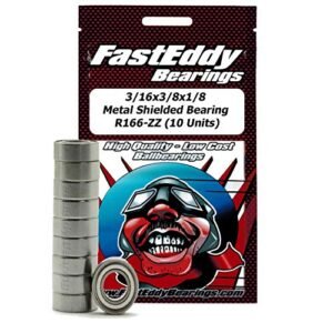 FastEddy Bearings 3/16x3/8x1/8 Metal Shielded Bearing R166-ZZ (10 Units)