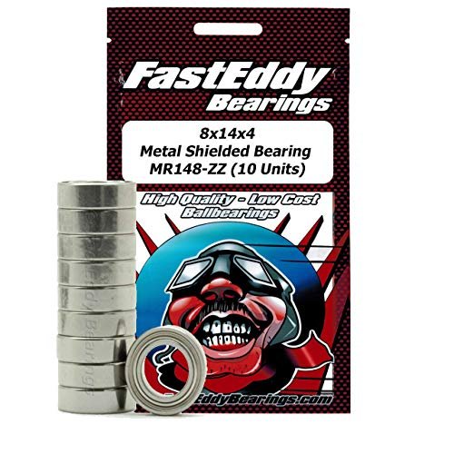 FastEddy Bearings MR148 ZZ 8x14x4 Metal Shielded Bearing 10 Pack