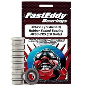 FastEddy Bearings FLANGED Rubber Sealed Bearing MF63 2RS 3x6x2.5mm 10 Units Pack