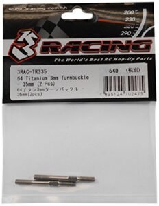 Three Racing 3RAC TR335 64 Titanium 3mm Turnbuckle 35mm 2 Pieces for 64 Impala RC Body