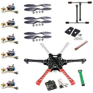 QWinOut Giant RC Semi Truck and Trailer F550 Airframe RC Hexacopter Drone Kit DIY PNF Unassembly Combo Set with Kkmulticopter Flight Controller