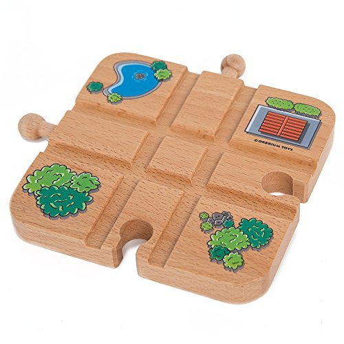 Orbrium Toys Cross RC Body Track for Wooden Railway Compatible with Thomas Brio Melissa Doug Imaginarium