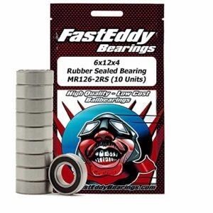FastEddy Bearings Compatible with Tamiya 1260 Rubber Sealed Replacement Bearing 6X12X4 (10 Units)