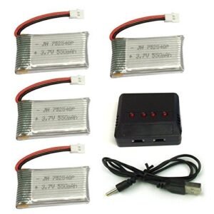 Cheerwing RC Truck 4pcs 3.7V 550mAh Lipo Battery and 4 in 1 Charger for Syma X5 X5C X5C 1 Drone Parts