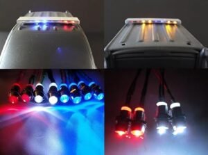 PL5 Realistic RC Semi Trucks Police LED Light Set and Light Bar with 7 Flashing Modes Compatible with Traxxas HPI Redcat Racing Team Associated Tamiya