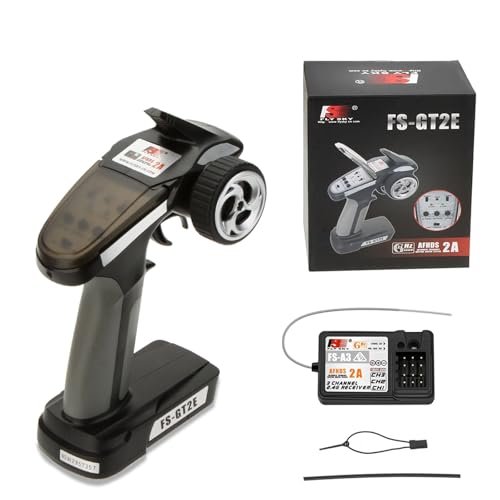 Flysky FS GT2E AFHDS 2A 2.4ghz 2 Channel Radio System Transmitter with FS A3 Receiver Best RC Car Radio System