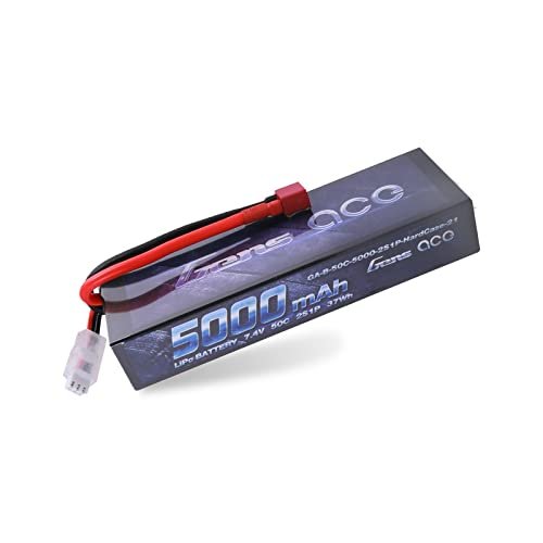 Gens ace 2S 7.4V 5000mAh 50C LiPo Battery Pack HardCase for Uproar Ryobi RC Truck and More