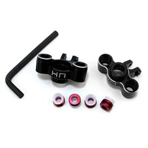 Hot Racing VXS2101 Black Aluminum Knuckles (Red Screw): Traxxas 1/16 E-Revo