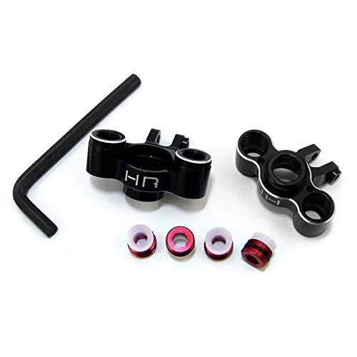 Hot Racing VXS2101 Black Aluminum Knuckles (Red Screw): Traxxas 1/16 E-Revo