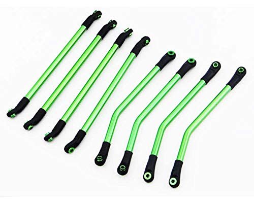 Hot Racing RCS8000P05 Aluminum Green 4 Link Set for Hot Wheels RC Terrain Twister Green Axial Wraith and AX10 Ridgecrest