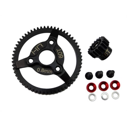 Hot Racing STE260 Steel Pinion and Spur Gear Set 18t 60t 32p Red for RC Hot Wheels Barbie Corvette