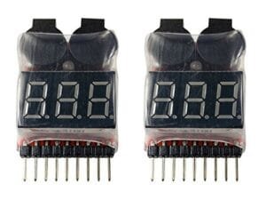 Apex RC Products 2 Pack Lipo Battery Voltage Checker Alarm LED for RC Hydrogen Fuel Cell 1 to 8 Cell