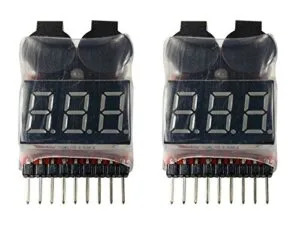 Apex RC Products 2 Pack Lipo Battery Voltage Checker Alarm LED for RC Hydrogen Fuel Cell 1 to 8 Cell