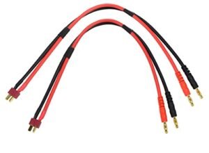 New Balance RC 1400 Revlite Compatible Apex RC Products T Plug Deans Style Connector Plug with 4mm Banana Plugs Battery Charge Lead Adapter Cable 2 Pack