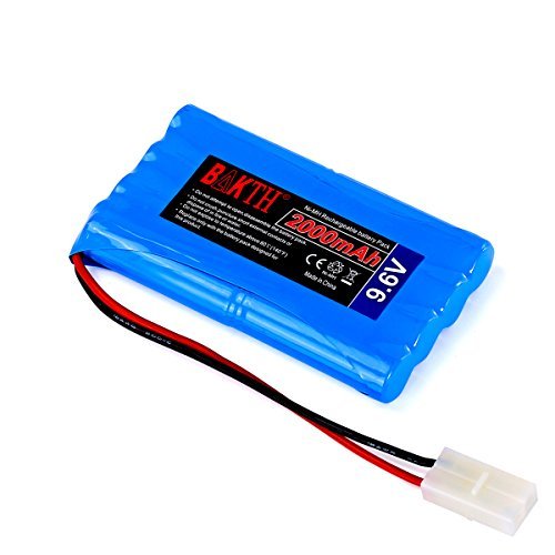 BAKTH 9.6V 2000mAh Rechargeable NiMH RC Battery with Tamiya Connector Perfect for RC Willey Dining Room Table and Various RC Models
